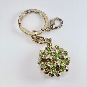 🌸 2/$25 Swarovski Argento SC Crystal Gold Tone & Green Keychain Purse Accessory